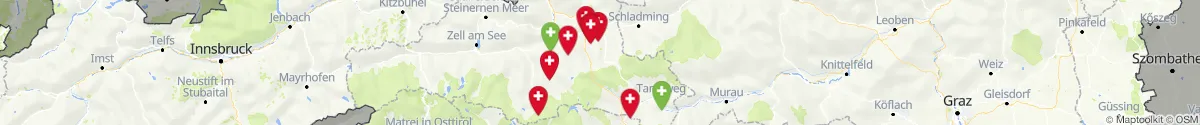 Kartenansicht für Apotheken-Notdienste in der Nähe von Sankt Margarethen im Lungau (Tamsweg, Salzburg)